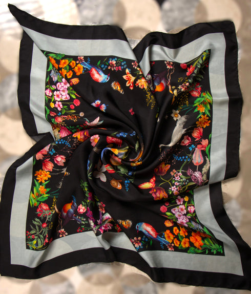 Plitvice Twilight | Pure Silk Twill Scarf